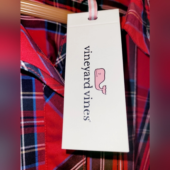 NTW-❤️-Vineyard Vines-Tartan Red Shirt Dress - Picture 5 of 8